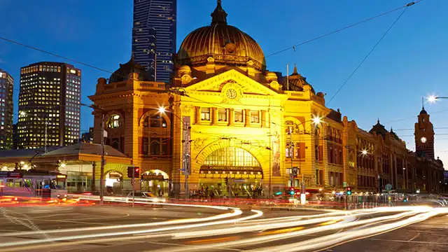 Outside Southern Cross Station Night