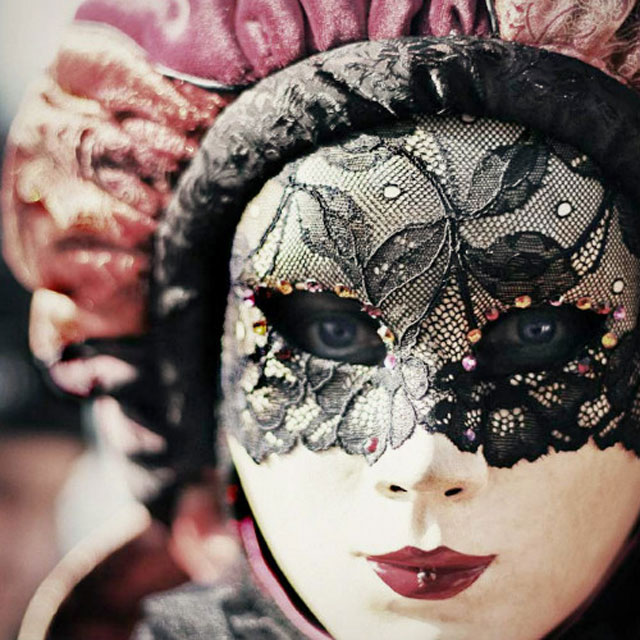 Woman with masquerade mask